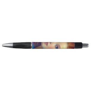 Stylo Portrait de cheveux arc-en-ciel enchanté