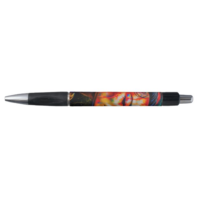Stylo Portrait Neon Vibrant - Art Expressionniste Abstra (Devant)