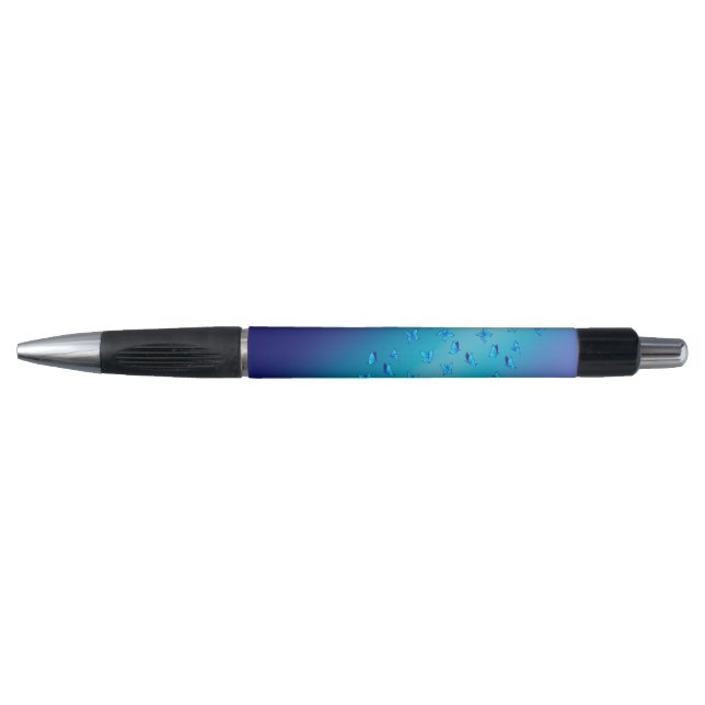 Stylo Poutres et papillons bleus Abstraits (Devant)