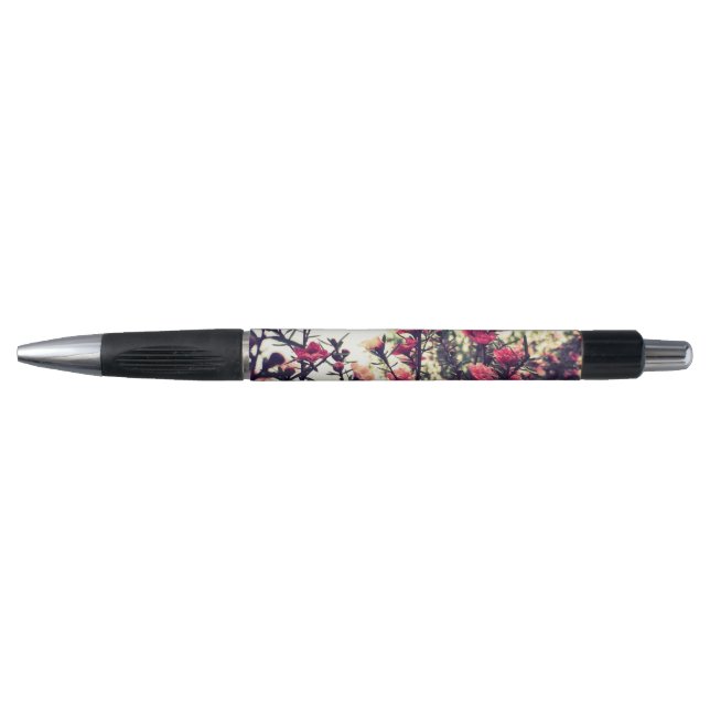 Stylo Prairie de fleurs roses jolies (Devant)