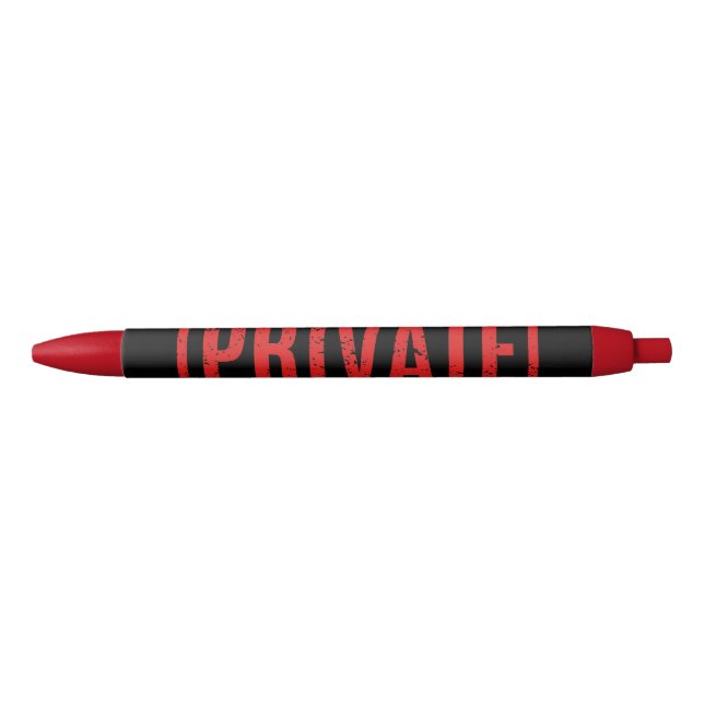 Stylo privé noir Stampé noir (Devant)