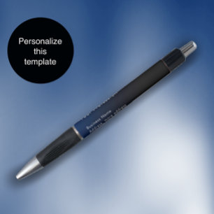 Stylo Promotion commerciale moderne avec dégradé bleu pe