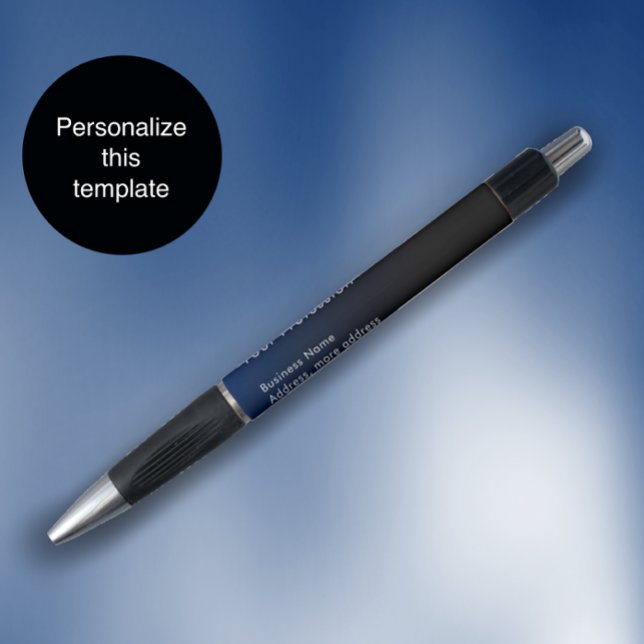 Stylo Promotion commerciale moderne avec dégradé bleu pe (Add your name and custom text to this modern blue gradient profession promotional pen.
)