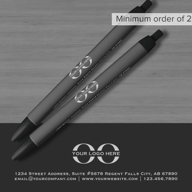 Stylo promotionnel gris personnalisé avec logo (Créateur téléchargé)