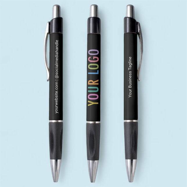 Stylo promotionnel noir avec logo d'entreprise (MISOOK Black Pens with Logo)