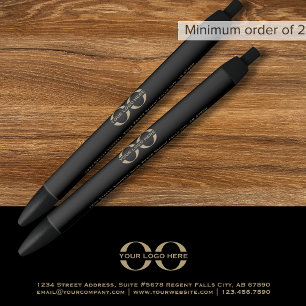 Stylo promotionnel noir personnalisé avec logo