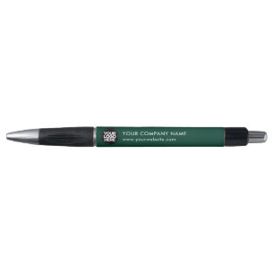 Stylo promotionnel vert foncé avec logo de votre e