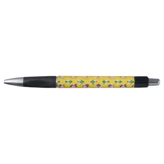 STYLO PURPLE VERT JAUNE MARDI GRAS MOTIF (Devant)