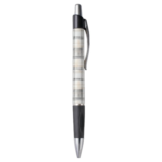 Stylo Rayes à carreaux gris jaune crème (Bas (Vertical))
