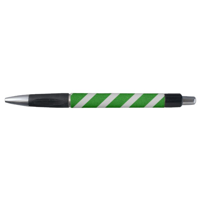Stylo Rayure Verte Pailletée (Devant)