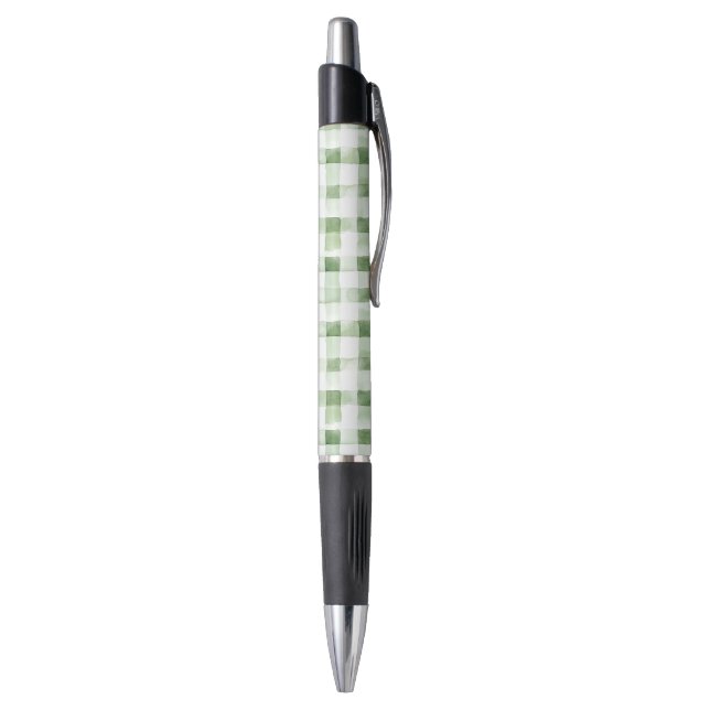 Stylo Rayures à carreaux verts blancs (Bas (Vertical))
