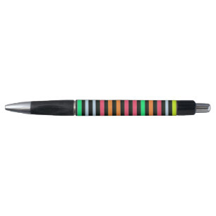 Stylo Rayures arc-en-ciel peintes en noir