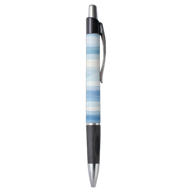 Stylo Rayures Bleues et Blanches de Santorin (Bas (Vertical))