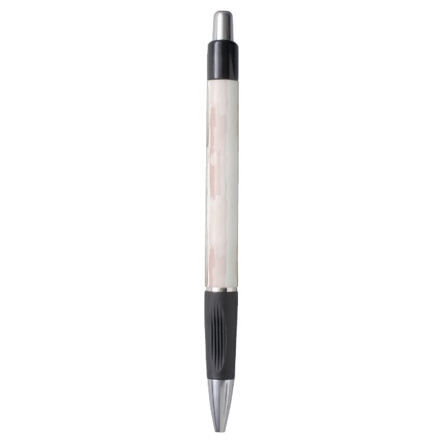 Stylo Rayures Crème Rose Pâle (Devant (Vertical))