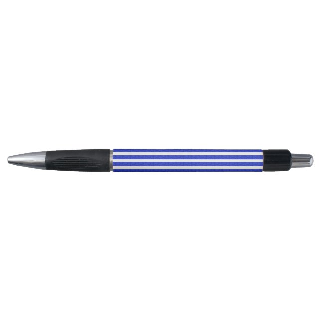 Stylo Rayures fraîches bleu géométrique  (Devant)