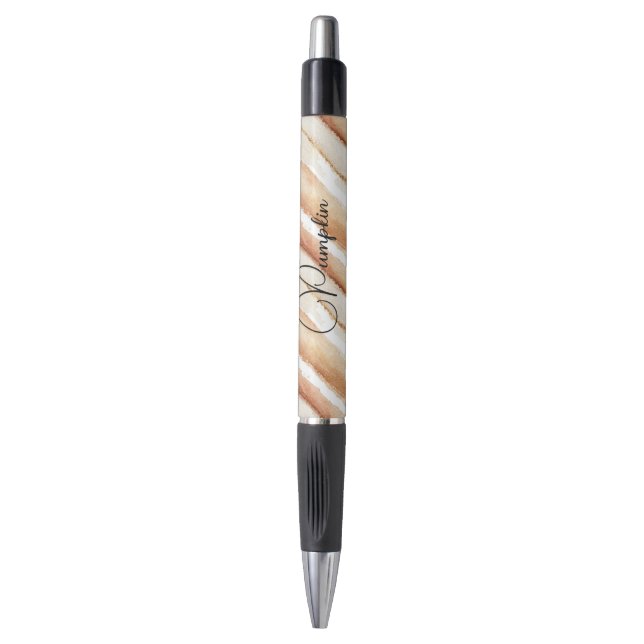 Stylo Rayures Latte Crème Citrouille Pêche (Devant (Vertical))