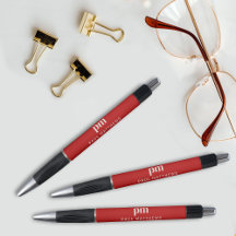 Red Simple Modern Professional Monogramme et nom