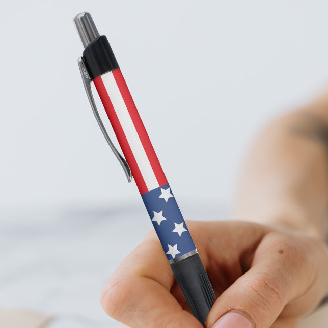 Stylo Red White & Blue Patriotique USA American Flag (Red White & Blue Patriotic USA American Flag Ink Pen)
