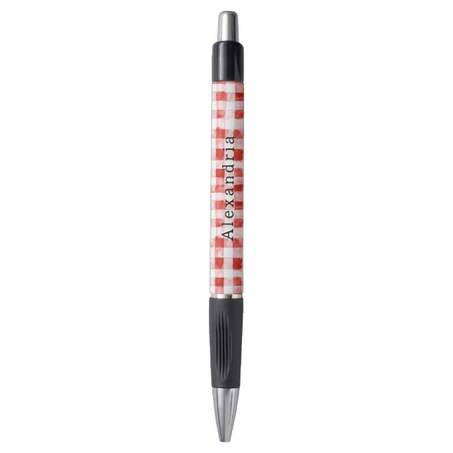 Stylo Red White Plaid Stripes  (Devant (Vertical))