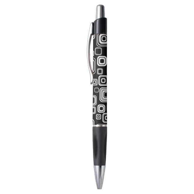 Stylo Rétros carrés noirs et blancs (Haut (Vertical))