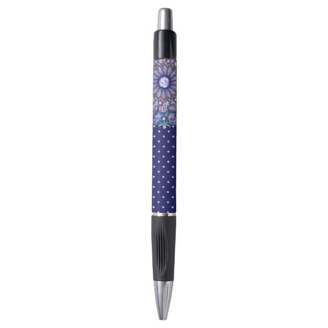 Stylo Rosace bleue (Devant (Vertical))