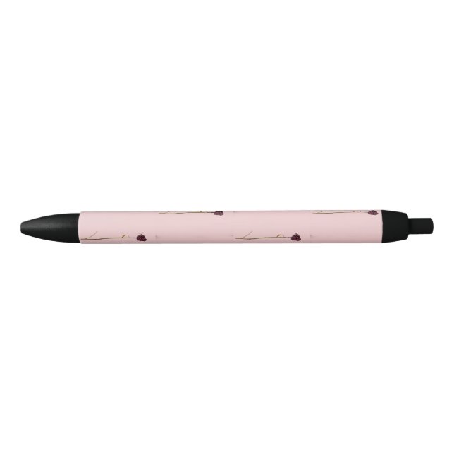 Stylo Rose à demi-brique Motif noir (Devant)