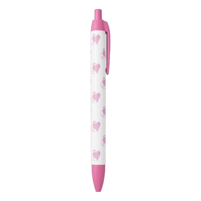 Stylo rose Avec Coeurs (Bas (Vertical))