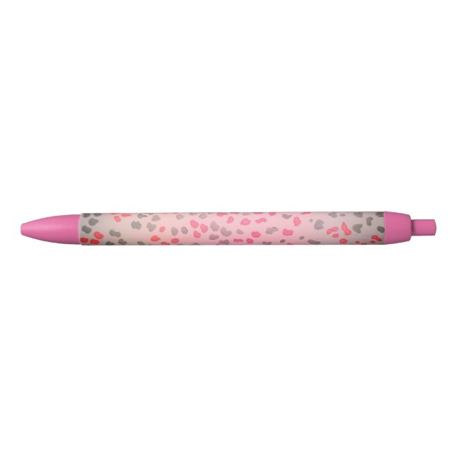 Stylo rose d'empreinte de léopard (Devant)