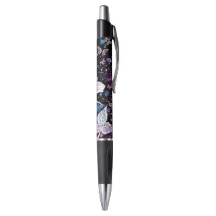 Stylo rose et papillons