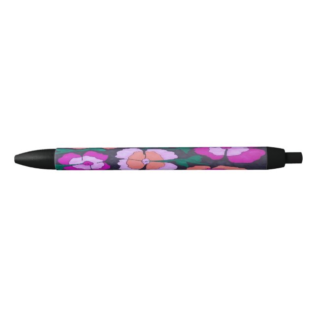 Stylo rose orange et noir (Devant)