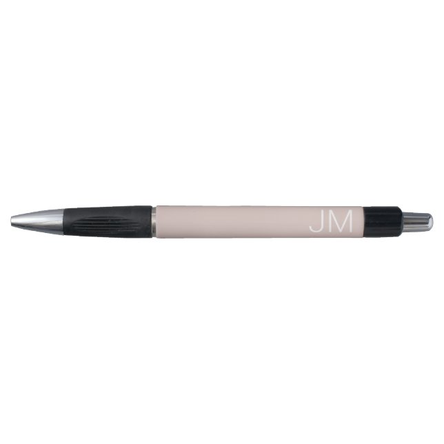 Stylo Rose Pâle Tendance Monogramme Initiales Géantes (Devant)