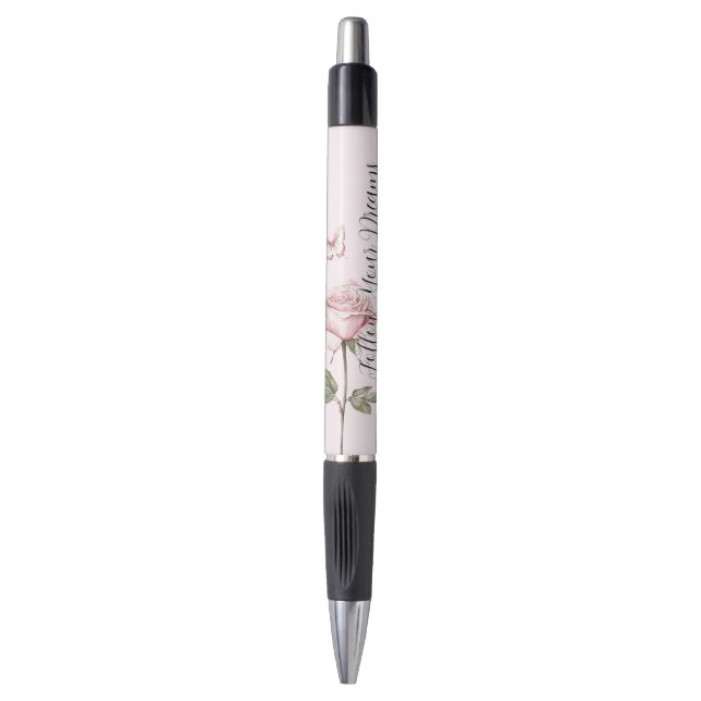 Stylo Rose Pink White Butterfly Dreams (Devant (Vertical))
