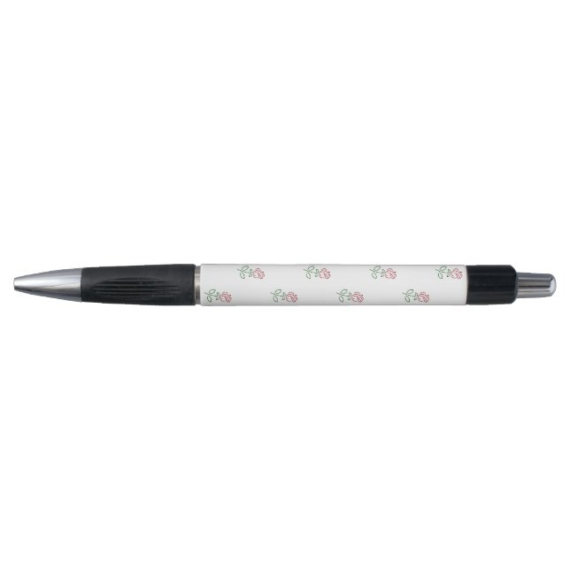 Stylo Roses Rouges, Motif De Roses, Fleurs (Devant)