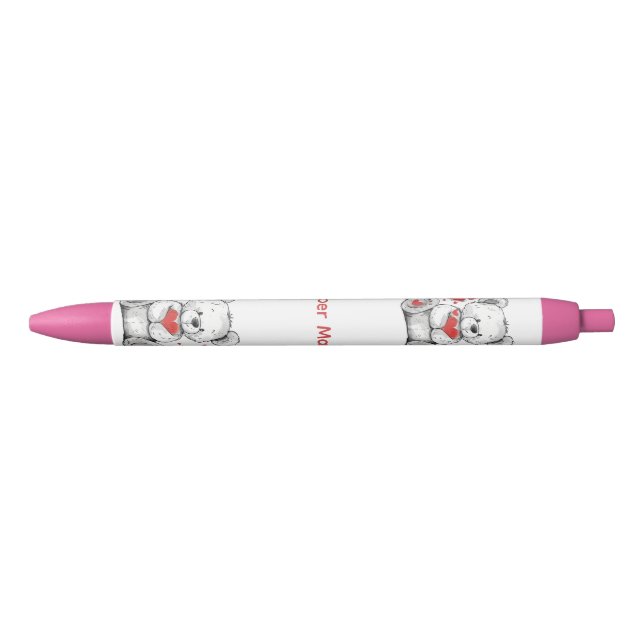 Stylo Rouge crayon nounours d'amour  (Devant)