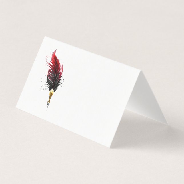 Stylo rouge en plumes avec nib or (Front)