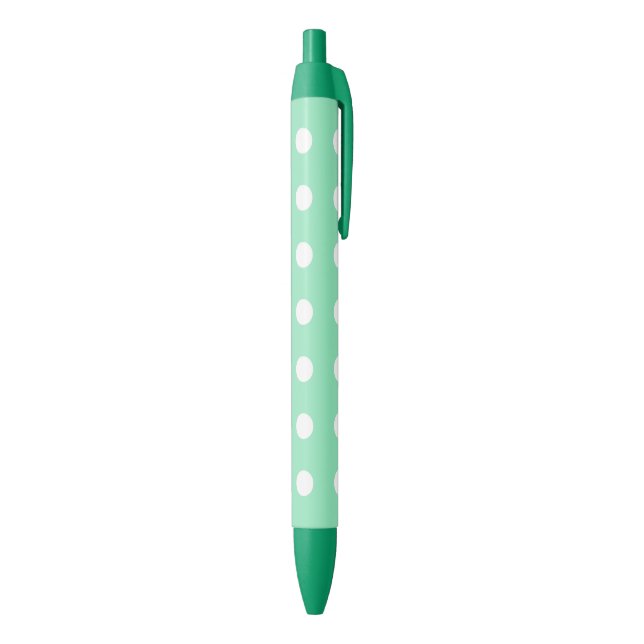 Stylo Rouge Modèle rustique couleur vert menthe à pois blancs (Bas (Vertical))