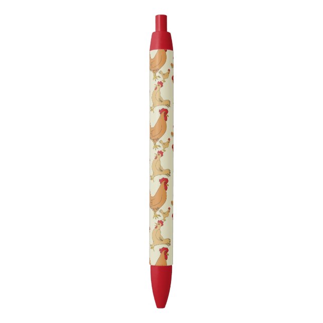Stylo Rouge Motif Brown de conception de poulet (devant Vertical)