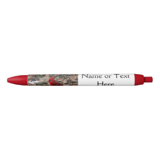 Stylo Rouge Oiseau cardinal rouge dans le feuille