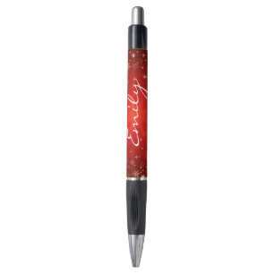 Stylo Rouge or argent noir Personnalisé