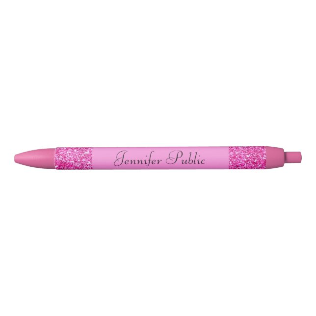 Stylo Rouge Parties scintillant rose personnalisée Modèle pers (Devant)