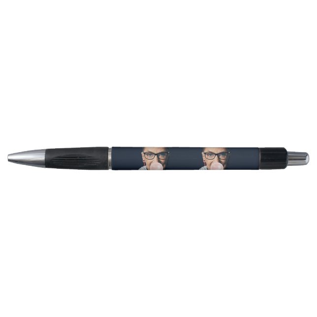 Stylo Ruth Bader Ginsburg souffler rose bulle gomme (Devant)