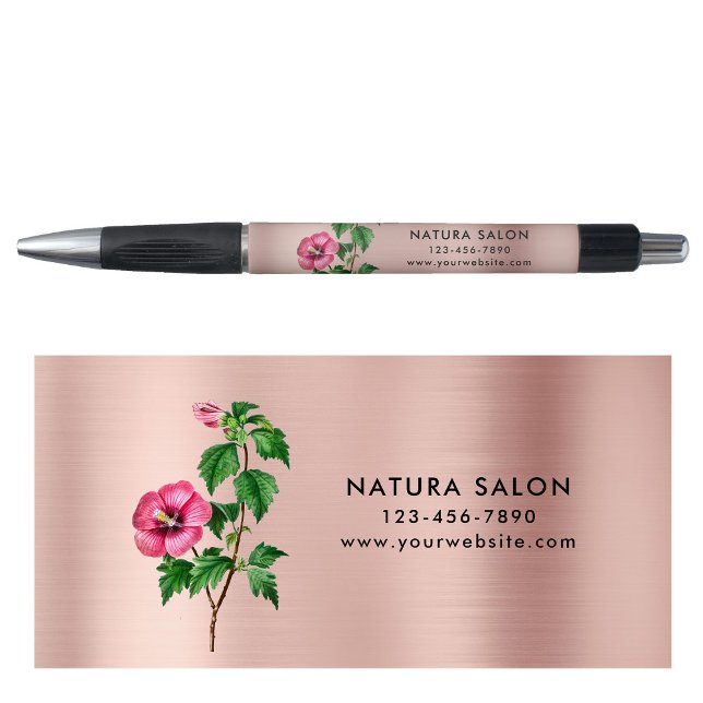 Stylo Salon Hibiscus Business Promotionnels Rose Gold (Hibiscus Salon Business Promotional Rose Gold Pen)
