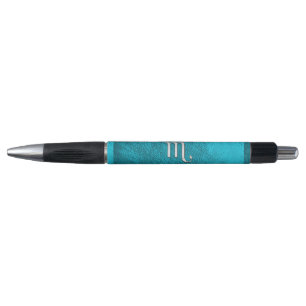 Stylo Scorpion en cuir turquoise de signe de zodiaque