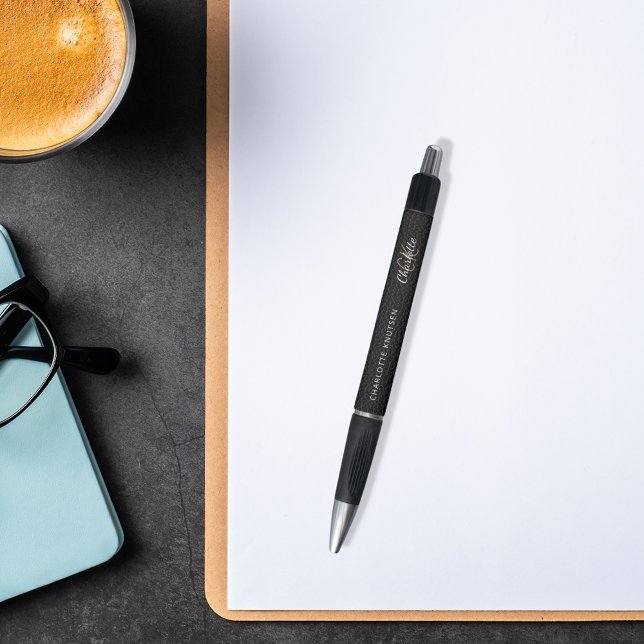 Stylo Script de nom monographique personnalisé en cuir n (Créateur téléchargé)