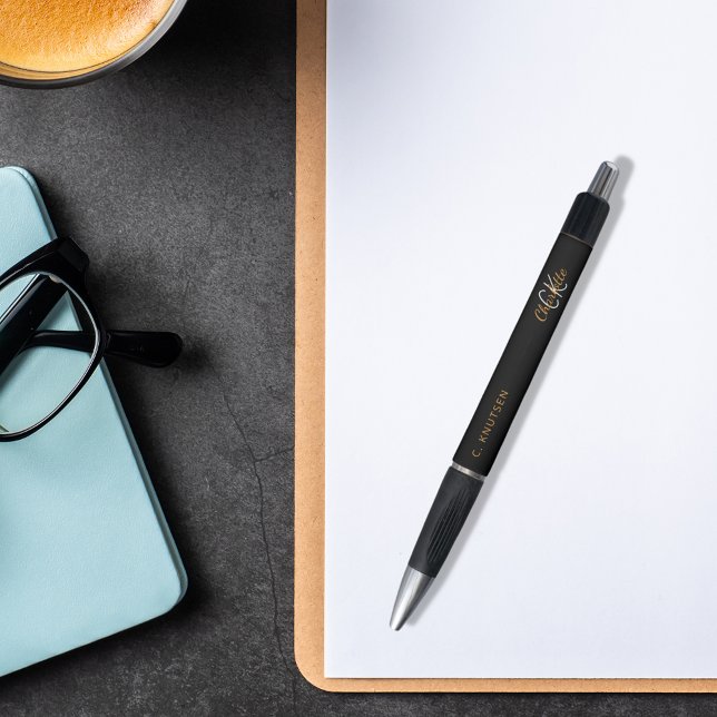 Stylo Script de nom monographique personnalisé en or noi (Créateur téléchargé)