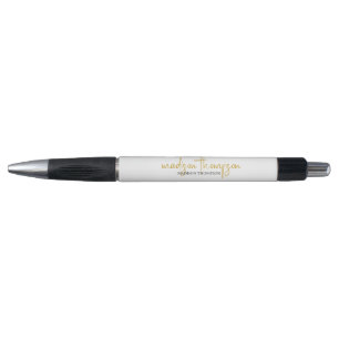 Stylo Script d'or blanc de luxe professionnel simple