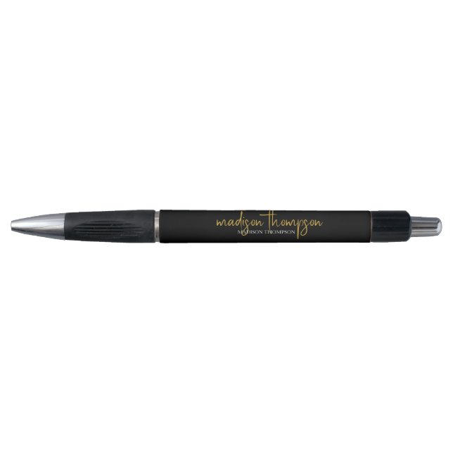 Stylo Script d'or noir de luxe professionnel simple (Devant)
