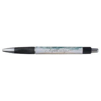 Stylo Script moderne tendance élégant Aqua Green Blue No