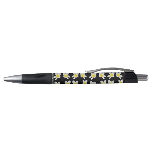 Stylo Sérénade Printemps : Frangipanis Jaune Sur Noir, (Haut)