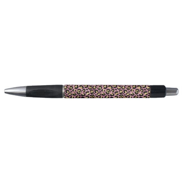 Stylo Série de design Léopard Rose et Or 15 (Devant)
